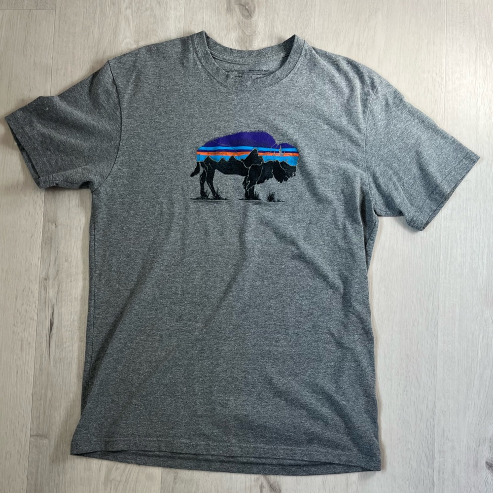 Gray Mens Patagonia Buffalo T-shirt - Size Medium - Like New